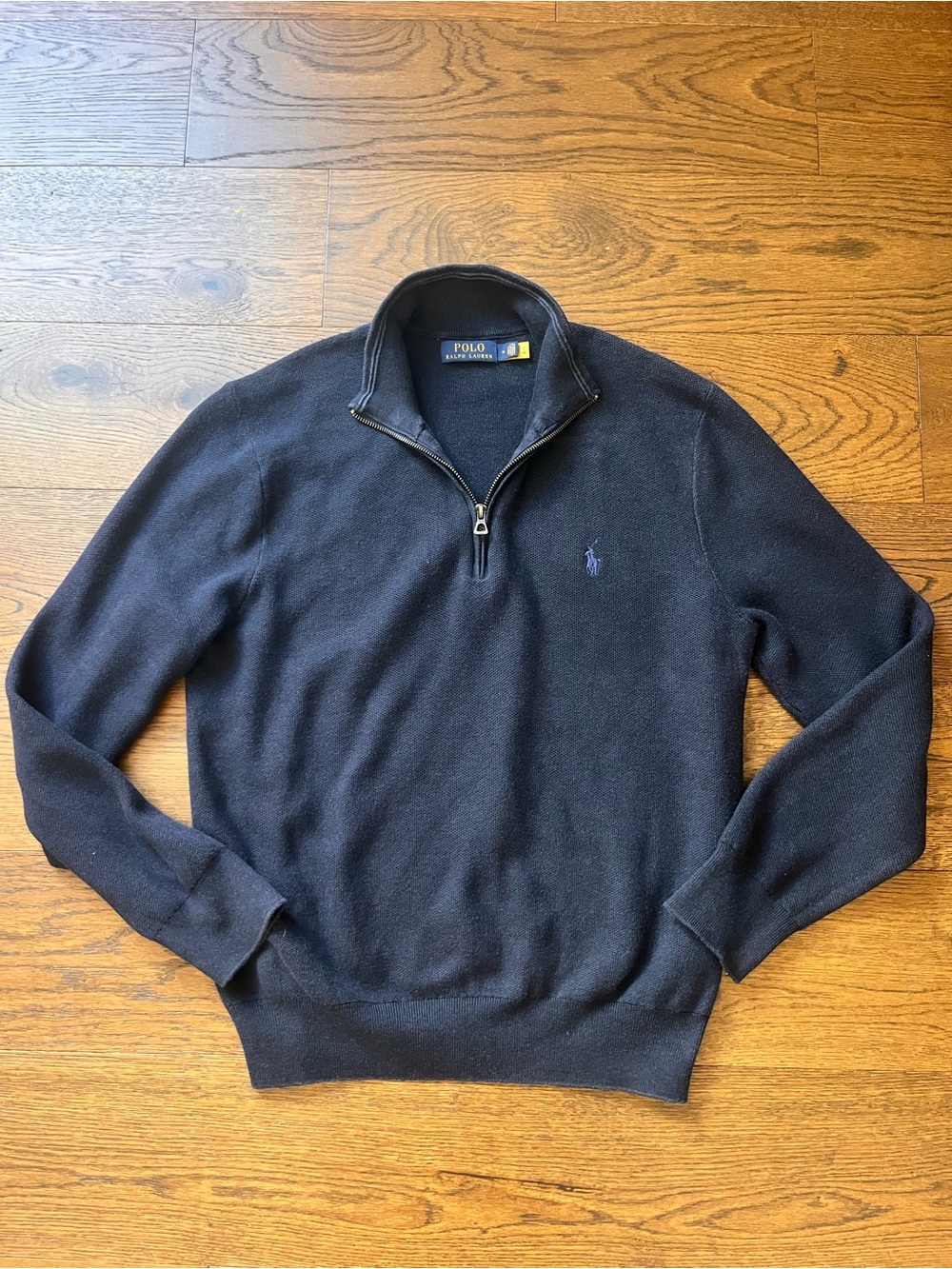 Polo by Ralph Lauren Navy Quarter-Zip Sweater Medium